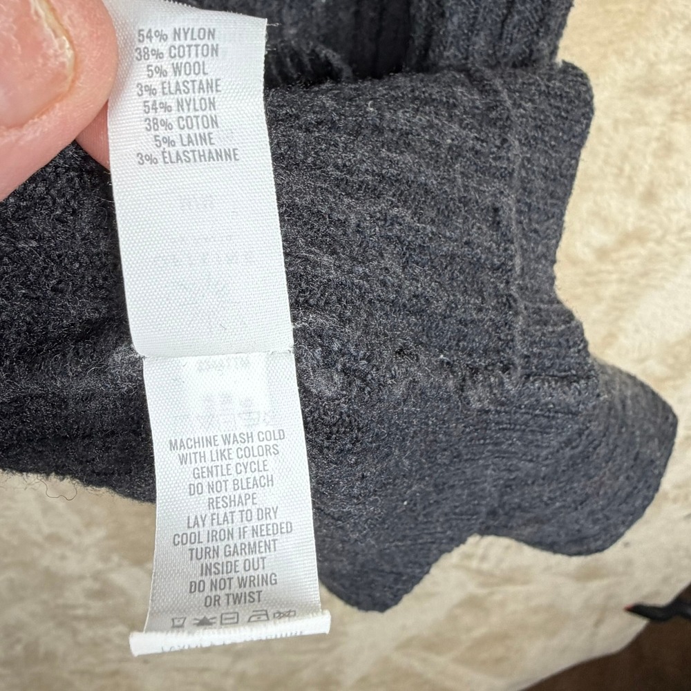 Offline‎ by Aerie Womens Gray Ribbed Knit Open Front Oversized Cardigan M Poncho - Picture 5 of 7